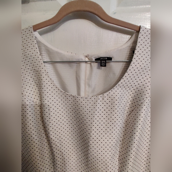 Vintage Jacob XL White Polka Dot Dress - Picture 3 of 5